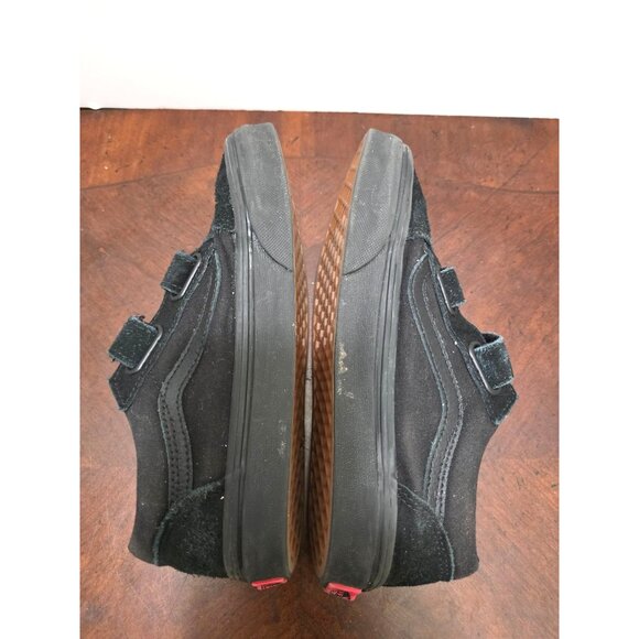 VANS Old Skool V Black Canvas & Suede Double Strap Sneakers Kids Size 3 Skateboa - Picture 6 of 9